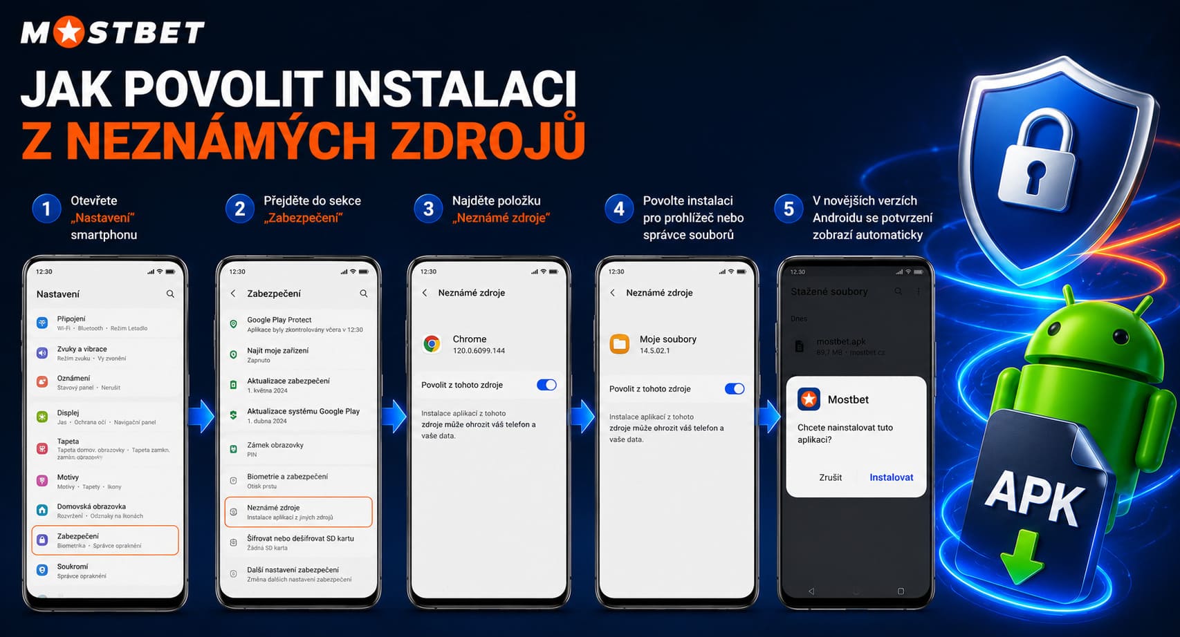 Jak povolit instalaci Mostbet APK z neznámých zdrojů
