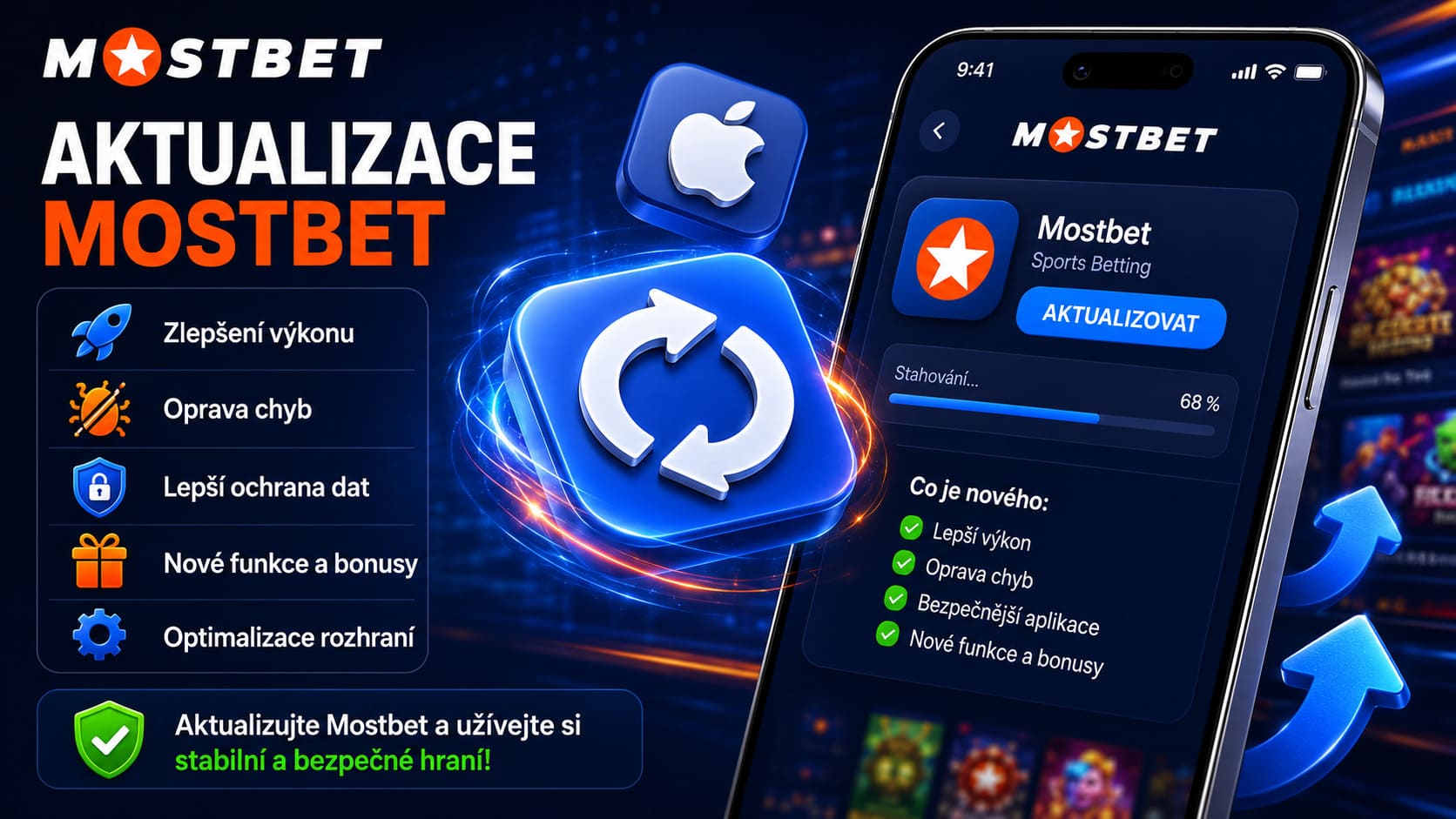 Aktualizace aplikace Mostbet pro iOS