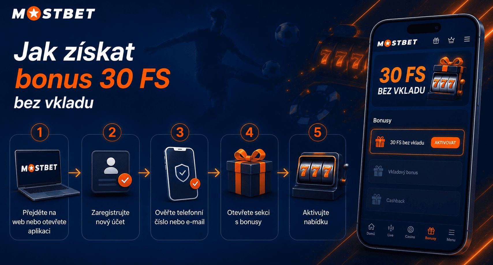 30-free-spins-cz-2 Jak získat bonus 30 FS bez vkladu v MostBet krok za krokem