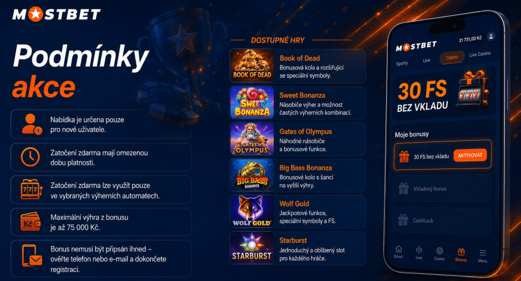 30-free-spins-cz-3 Podmínky akce MostBet 30 FS bez vkladu – dostupné hry a aktivace