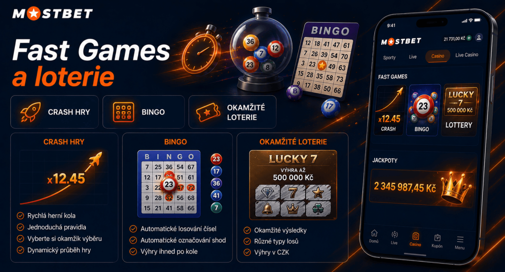 MostBet Fast Games – crash hry, bingo a okamžité loterie online